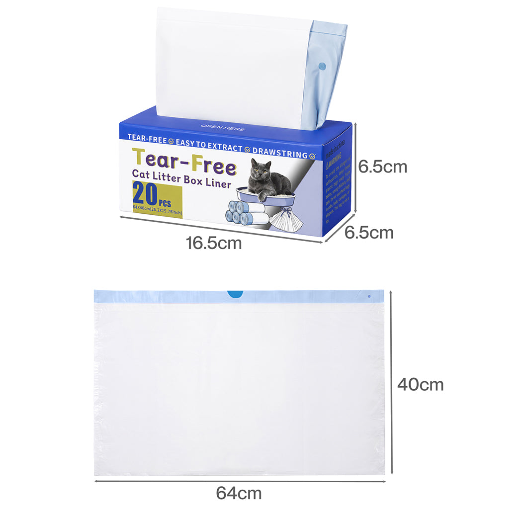 Cat Litter Bags Drawstring White 64x40cm