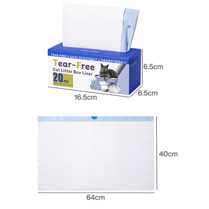Cat Litter Bags Drawstring White 64x40cm