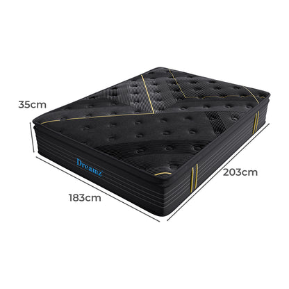 Luxury Spring Mattress Bamboo Euro Top King  High Back Support