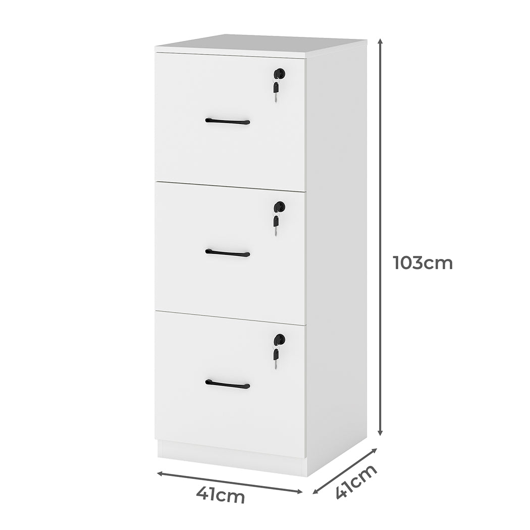 File Cabinet 3 Drawer Storage 41x41x103cm