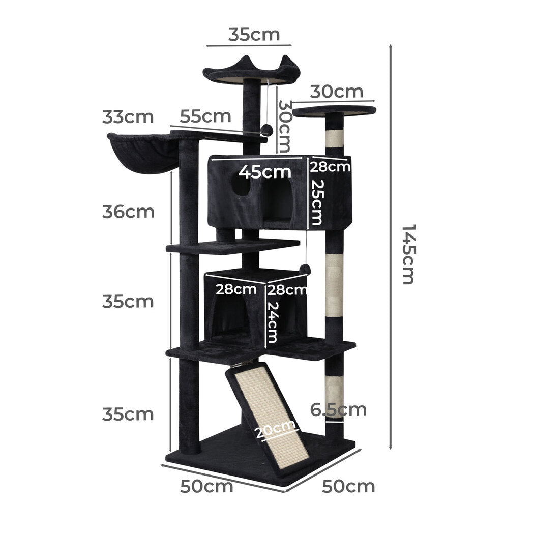 Cat Tree Scratching Post Grey 50x50x145cm