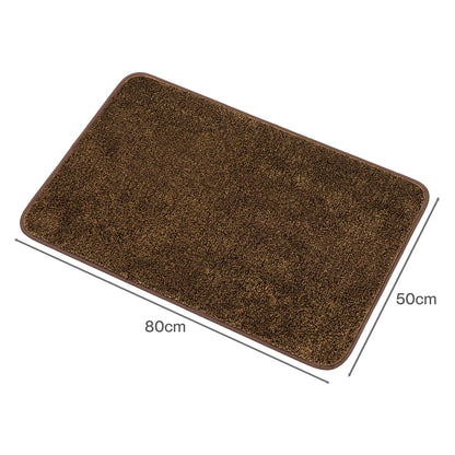 Non Slip Door Mat Brown 80x50x1cm