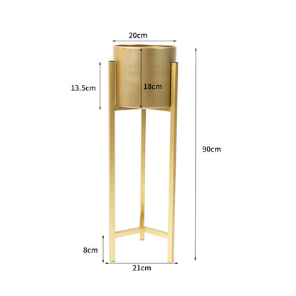 Plant Stand Garden Planter Metal Gold Large