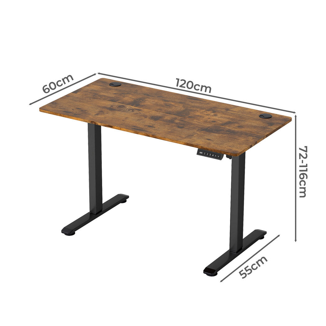 Electric Standing Desk Adjustable Height 120x60x72cm