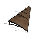 Window Door Awning Outdoor 1M X 6M Brown 1x6M