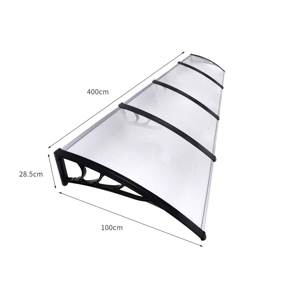 Window Door Awning Outdoor 1M X 4M Transparent 1x4M