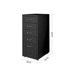 5 Drawer Office Cabinet Drawers Black