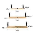Floating Wall Shelves Rustic Wood Set 4 | HomeAndLiving