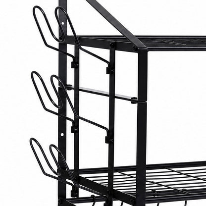 Toque Pot Rack Wall Mounted 2 Tier Hanging Cookware Organizer 20 Hooks Pan Rack