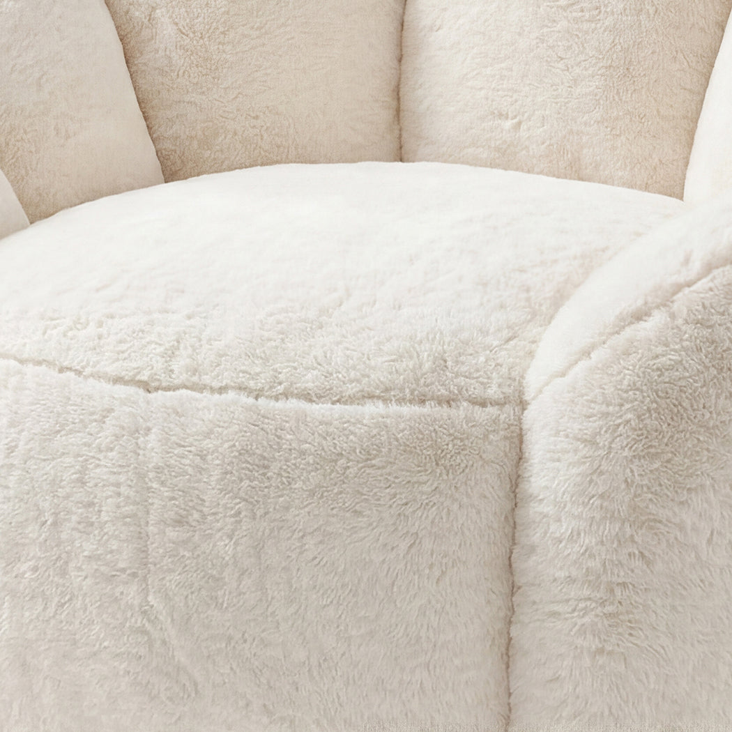 Bean Bag Chair Faux Fur White 100x105x75cm