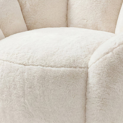 Bean Bag Chair Faux Fur White 100x105x75cm