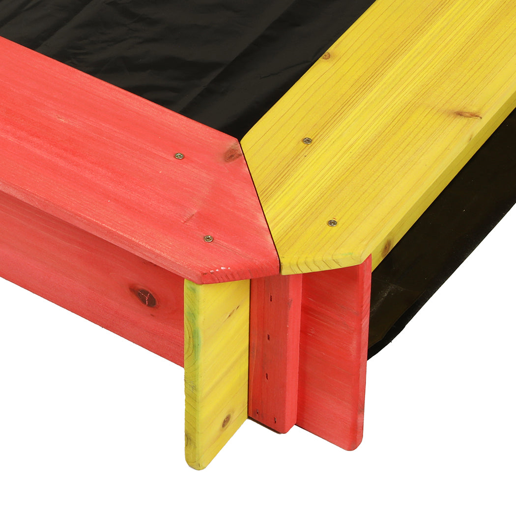 Wooden Sandbox 120cm Natural 120x120cm