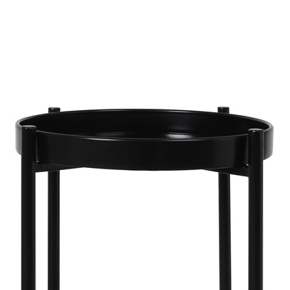 2 Tier Plant Stand Outdoor Indoor Black Large