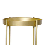 2 Tier Plant Stand Metal Flower Gold Medium