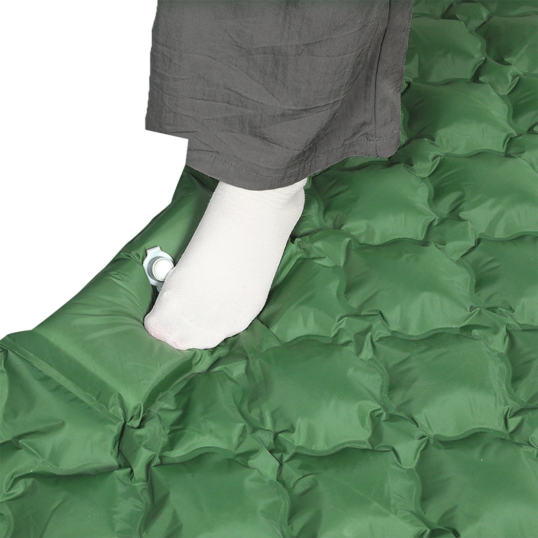Inflatable Camping Double Mattress Green 198x130x6.5cm
