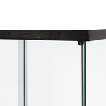 Contemporary Display Storage Cabinet Glass Black  High Back Support