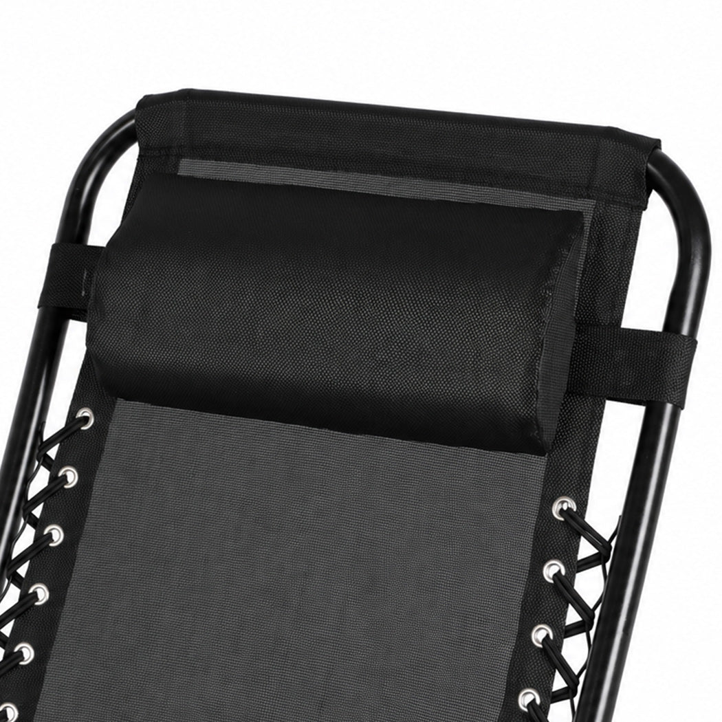 Zero Gravity Lounge Chair Black 175x51x110cm