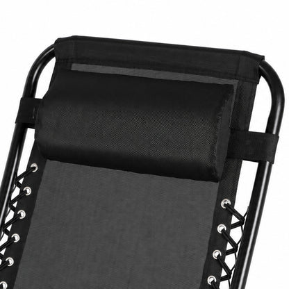 Zero Gravity Lounge Chair Black 175x51x110cm