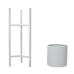 Plant Stand Garden Planter Metal White Small