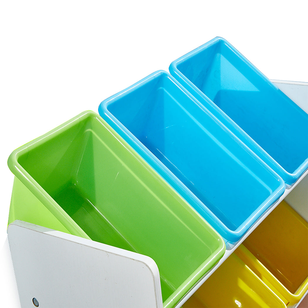 9 Bins Kids Toy Box Bookshelf
