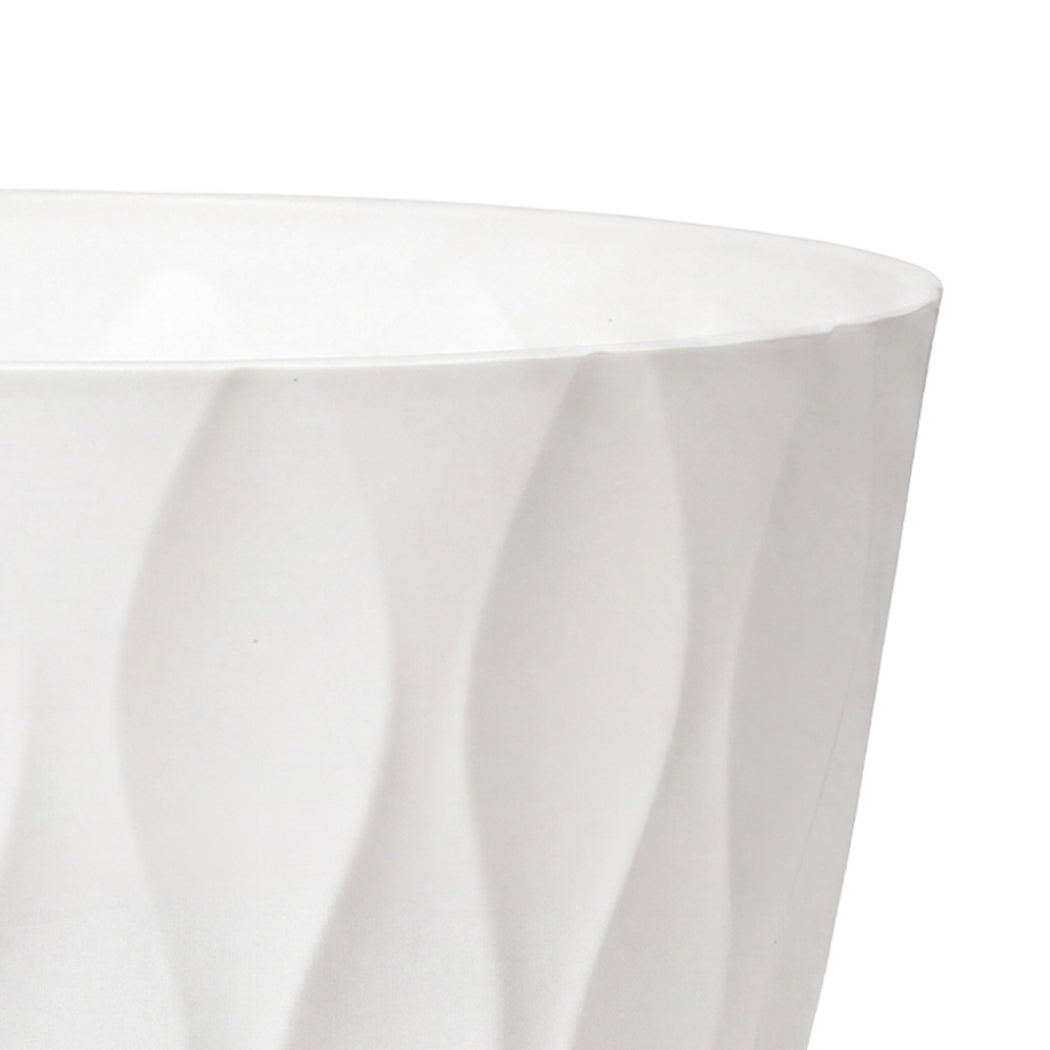 Toque Plant Pots 5 Pcs 8 Inchs Plastic Planter Pots with Drainage Saucers White