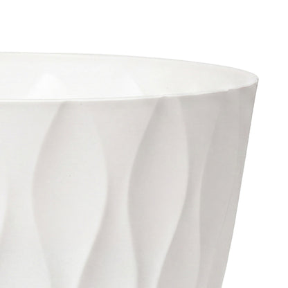 Toque Plant Pots 5 Pcs 8 Inchs Plastic Planter Pots with Drainage Saucers White