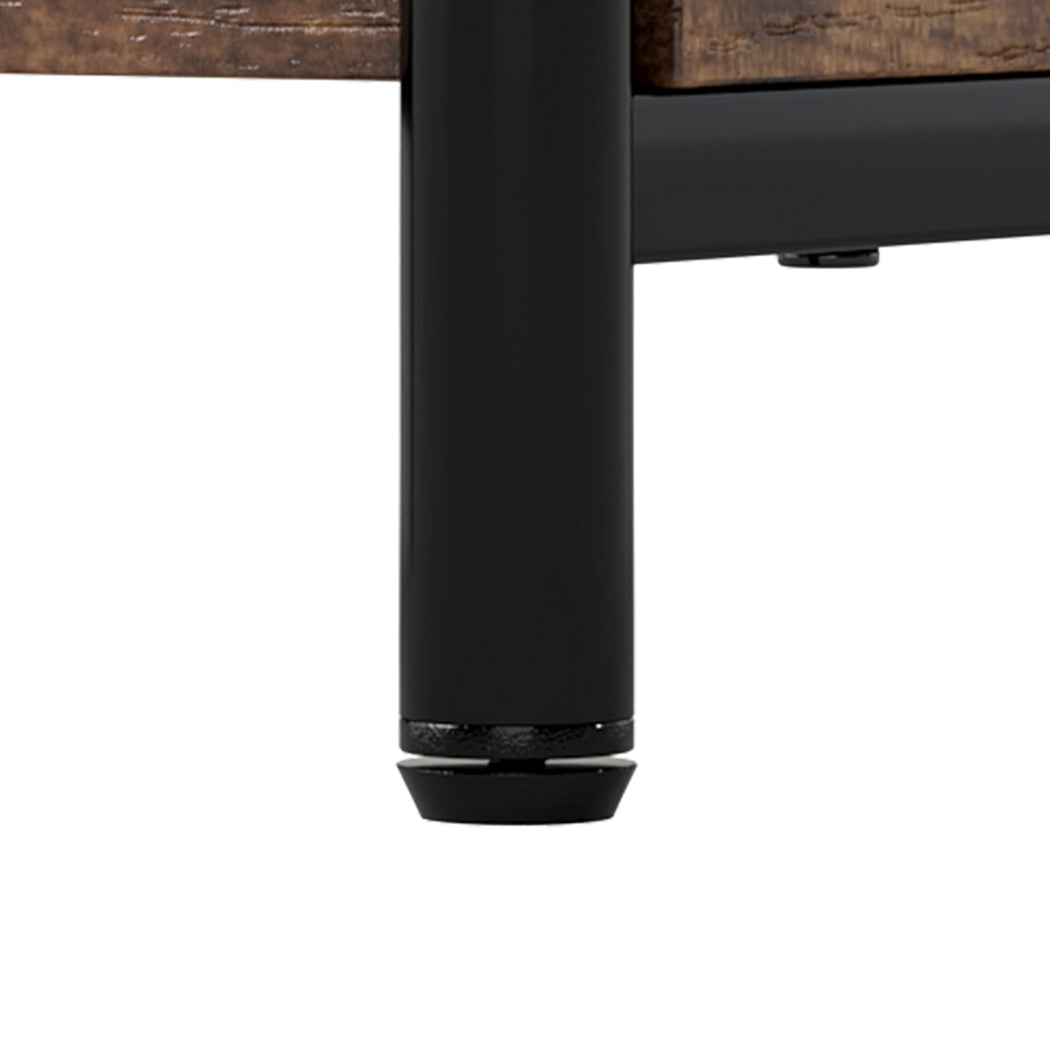 2-Tier Industrial Side Table Nightstand | HomeAndLiving