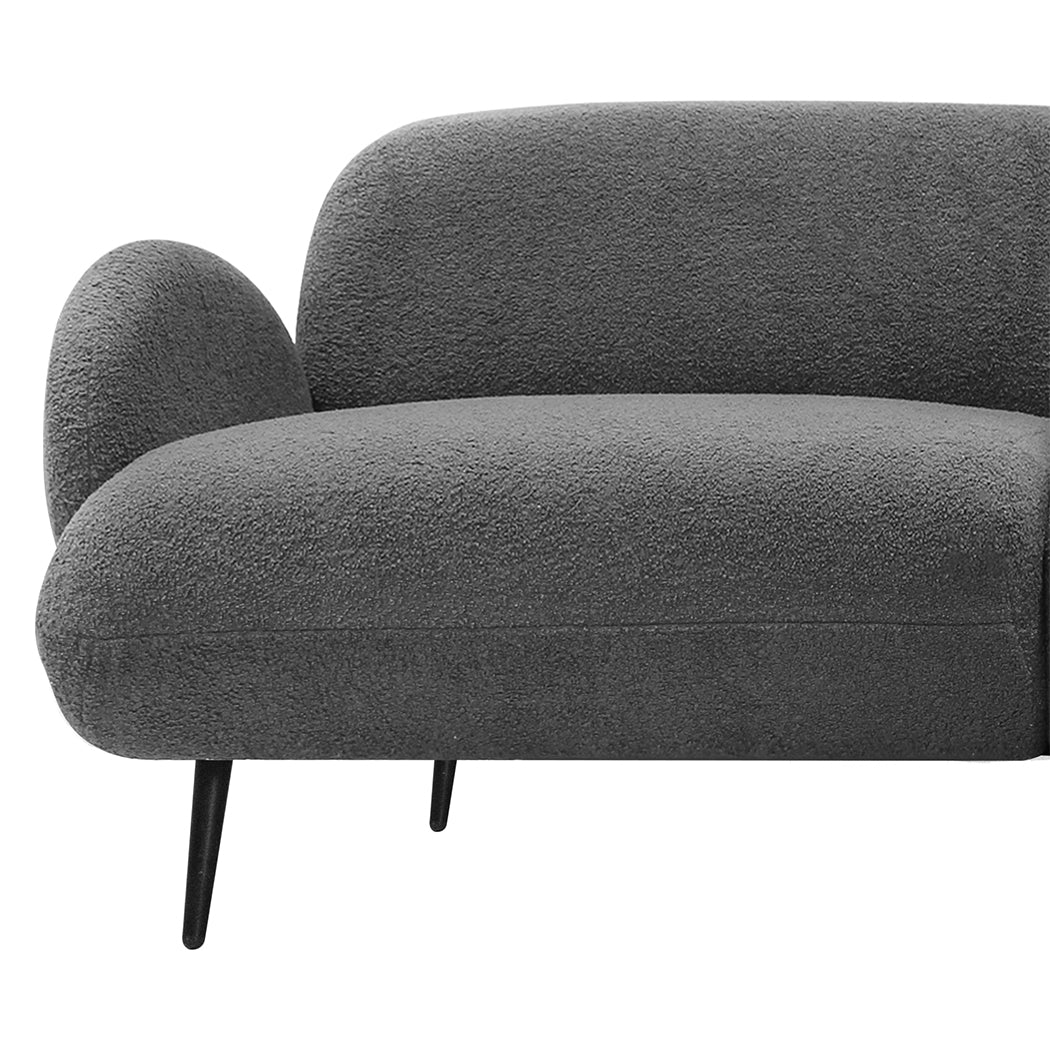 Modern Cloud Sofa 3 Seater Sherpa Fleece Beige  Space-Saving Design