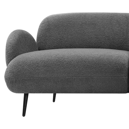 Modern Cloud Sofa 3 Seater Sherpa Fleece Beige  Space-Saving Design