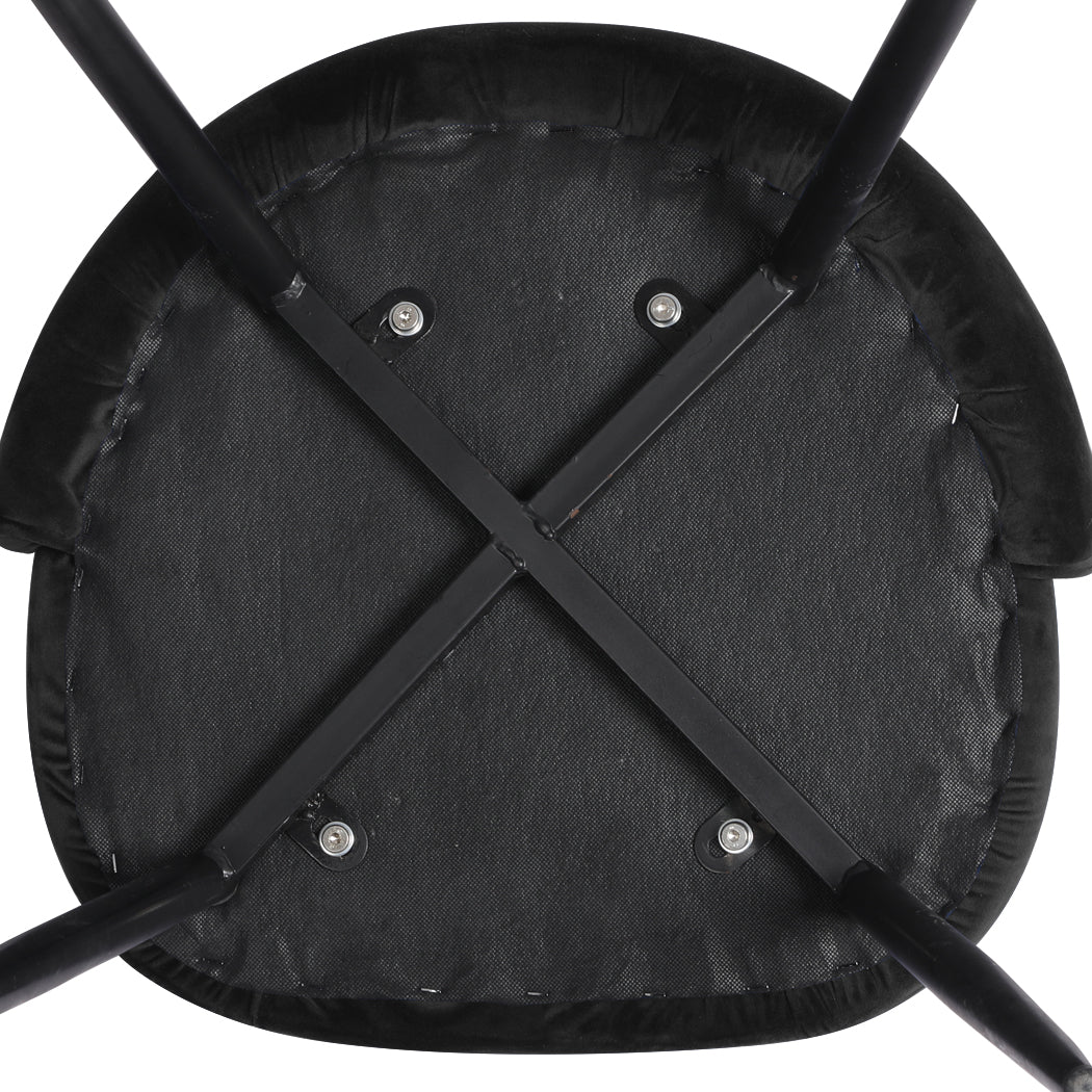 Stylish 8x Dining Chairs Kitchen Cafe Black  Durable Frame Classic