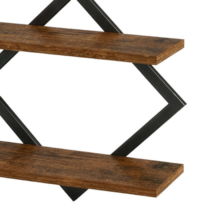 Levede Wall Shelf Floating 2 Tier Storage Decorative Bookshelf 2 Pcs Living Room
