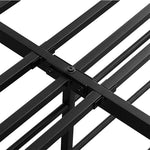 Contemporary Metal Bed Frame Heavy Duty Storage Space  Wood Finish