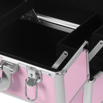 Professional Makeup Trolley Rolling Pink and Silver