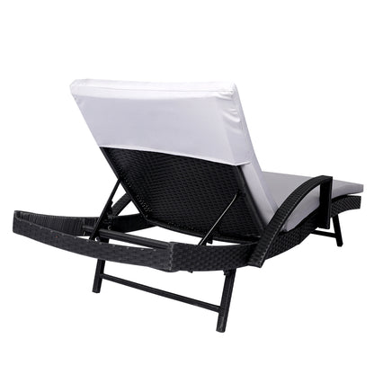 Sun Lounger Wicker Lounge Outdoor Grey