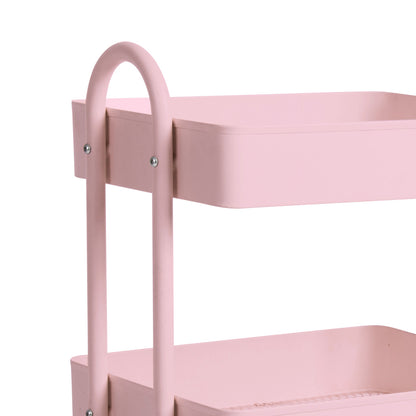 3 Tiers Kitchen Trolley Cart Pink