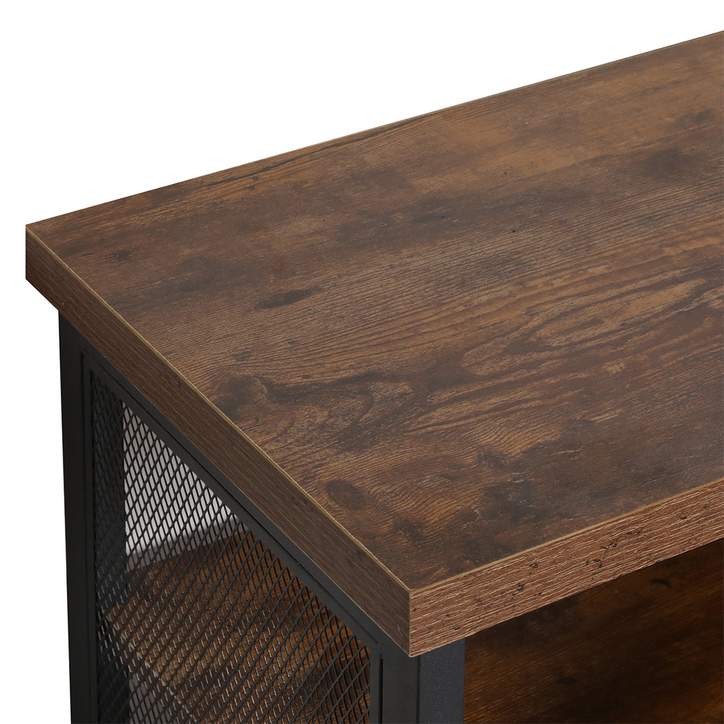 Functional Bar Cabinet Buffet Sideboard Walnut  Adjustable Height