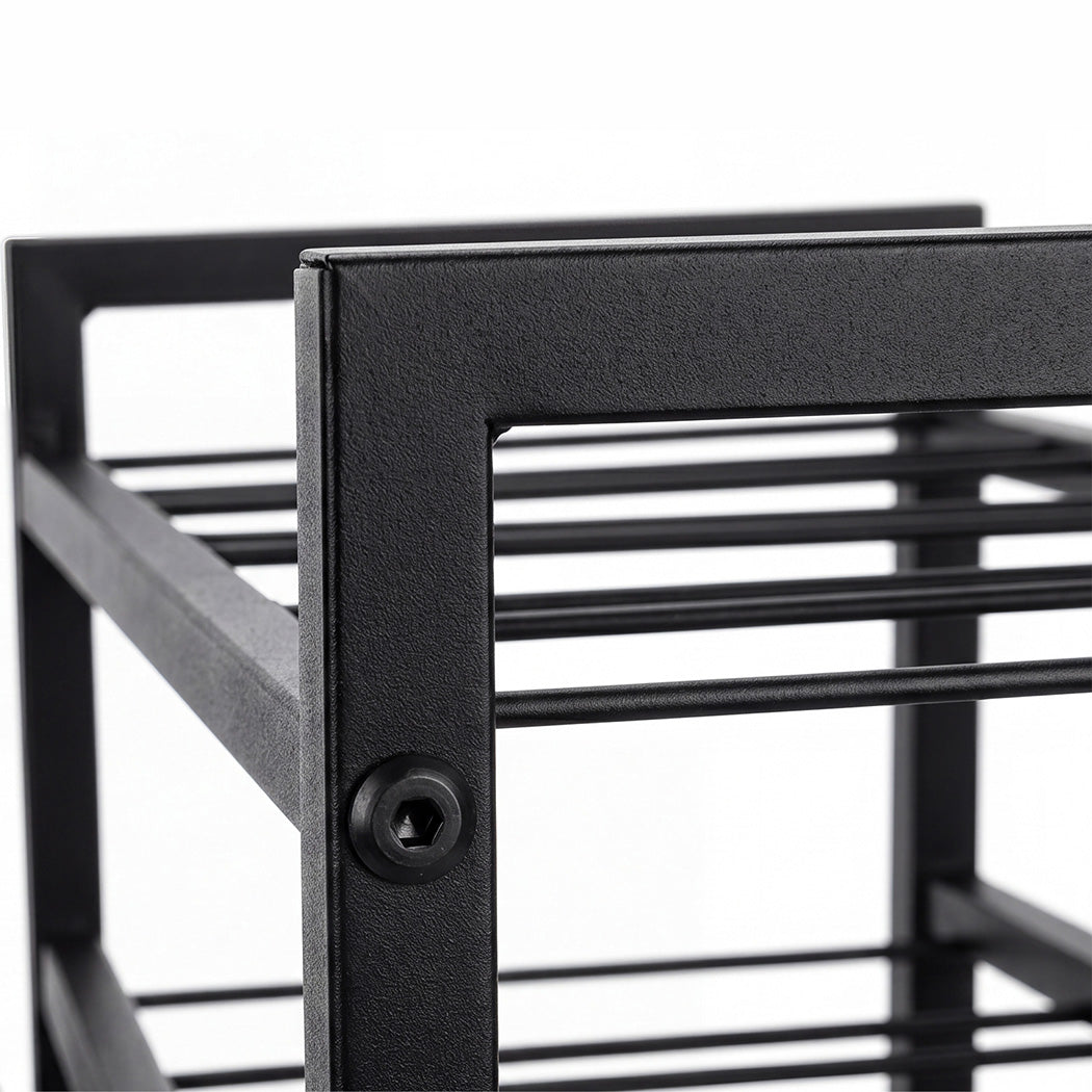 16 Bottle 4-Tier Metal Wine Rack Black | HomeAndLiving - 4