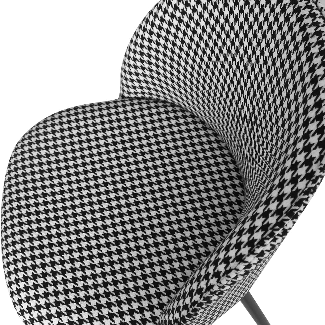 Luxury 2x Dining Chairs Kitchen Cafe Black and White  Foldable