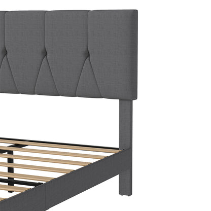 Double Bed Frame Upholstered Platform 193.5x140x103cm