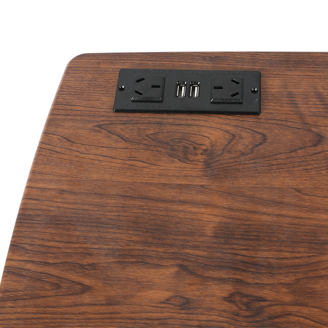 Modern Mobile Standing Desk Foldable Brown Fold  Durable Frame