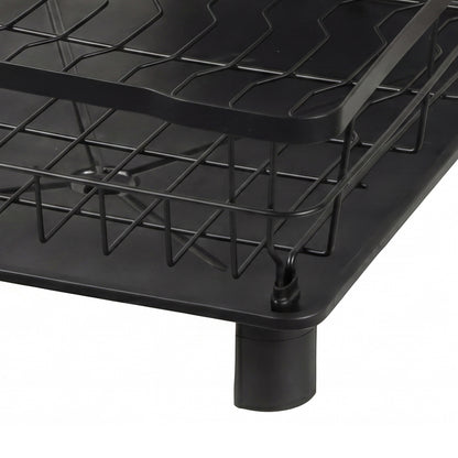 2 Tier Dish Drying Rack Black 360° Drain | HomeAndLiving - 5