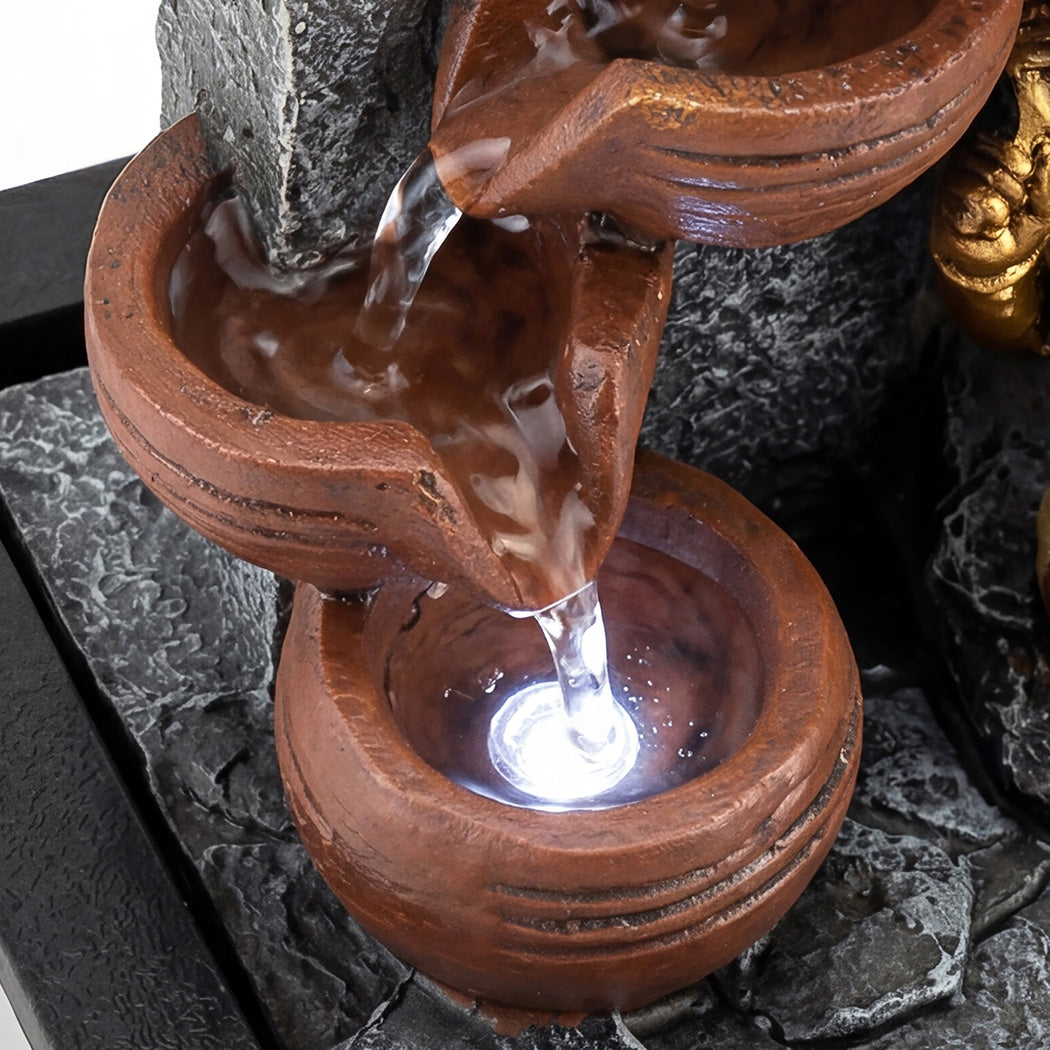 LED Tabletop Zen Water Fountain Desk Office | HomeAndLiving