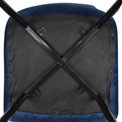 Stylish 4x Dining Chairs Kitchen Velvet Blue  Sleek Modern Look