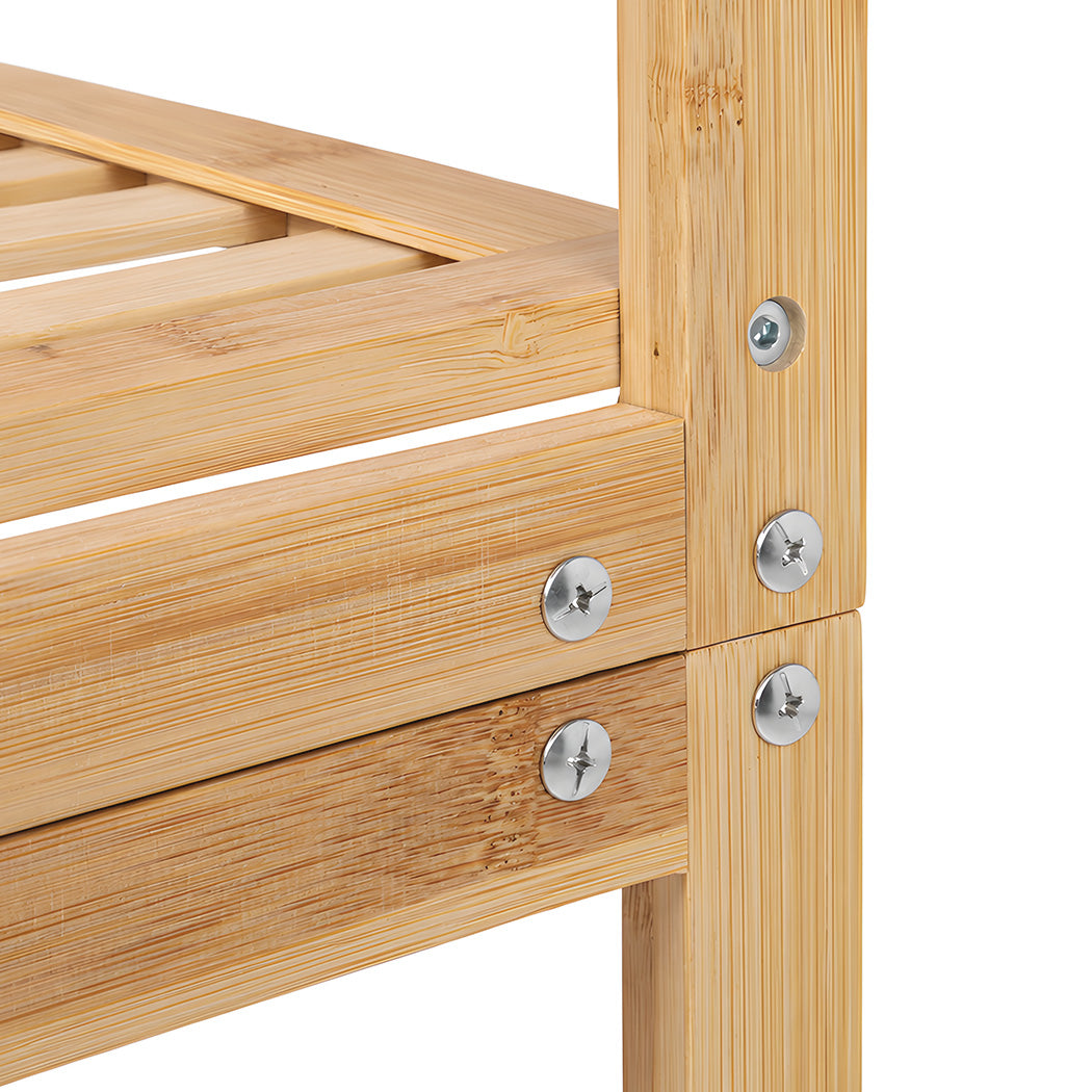 Bamboo Shoe Rack 5 Tier Storage 45x28x80cm