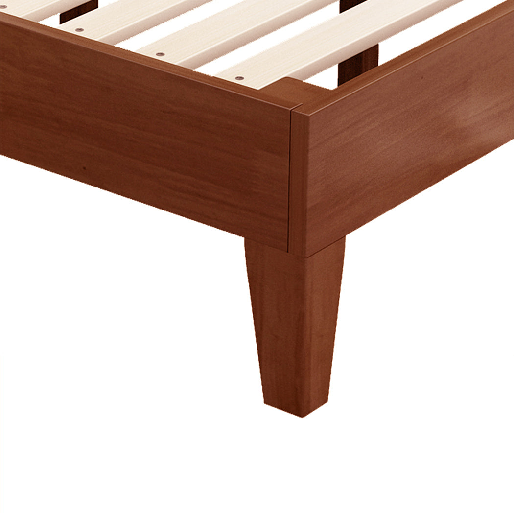 Cozy Double Rubberwood Bed Frame  Soft Cushion Classic Durable