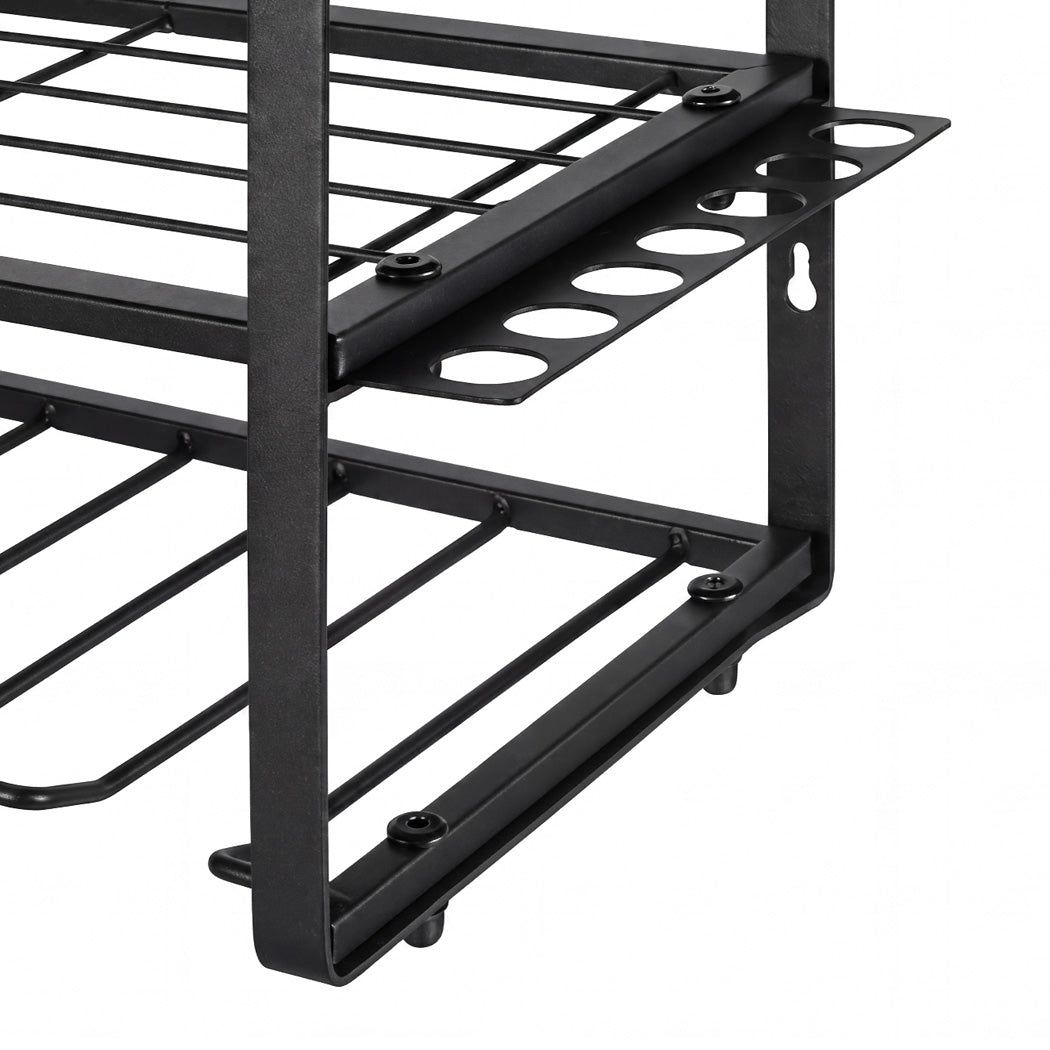 Garage Storage 3 Tier Rack Black 66x20x32cm