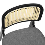 Ergonomic 2x Dining Chair Wood Rattan Armless Black  Space-Saving