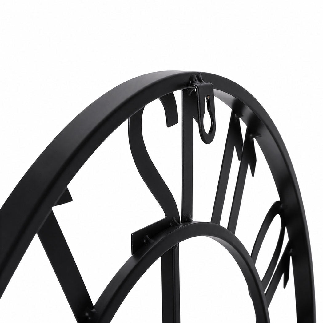 Silent Wall Clock Large Face Black 40x40x1.8cm