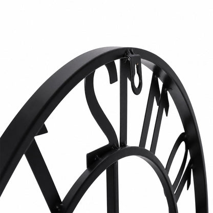 Silent Wall Clock Large Face Black 40x40x1.8cm
