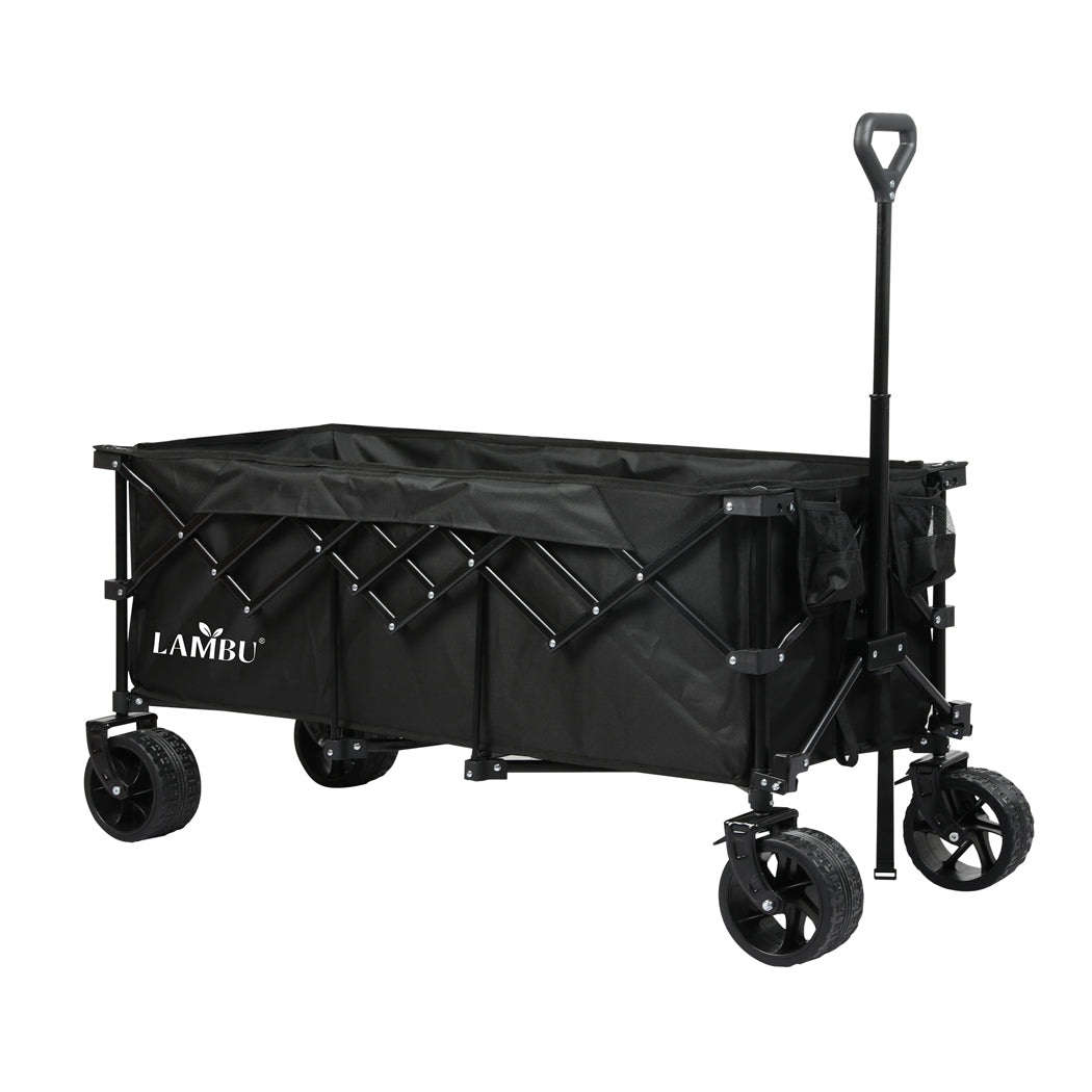 Folding Wagon Cart Black 126x108x61.6cm